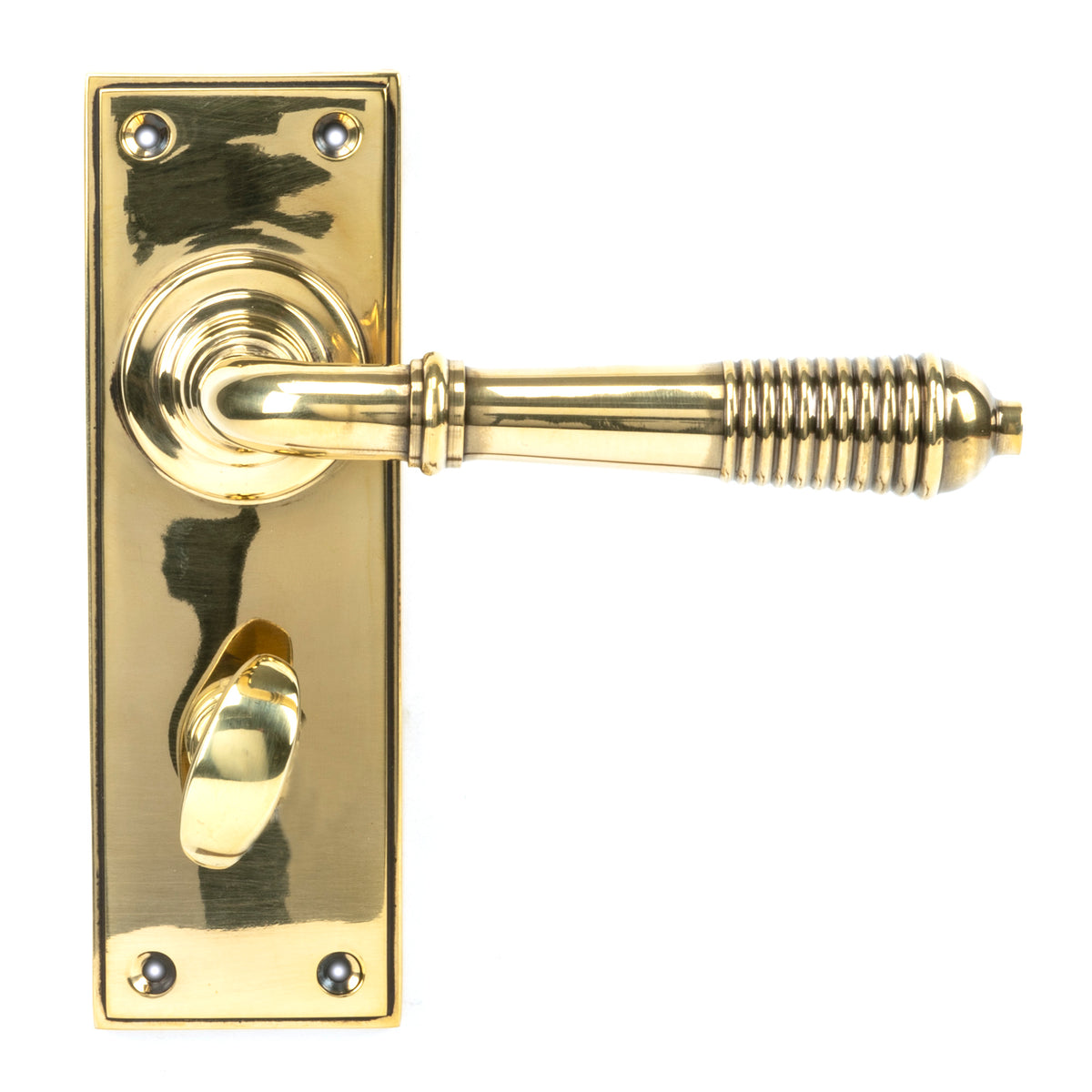 Aged Bronze Reeded Lever Bathroom Set