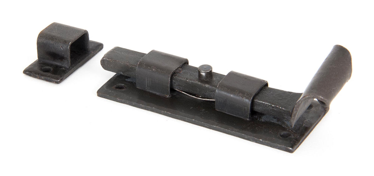 Black 4" Straight Door Bolt