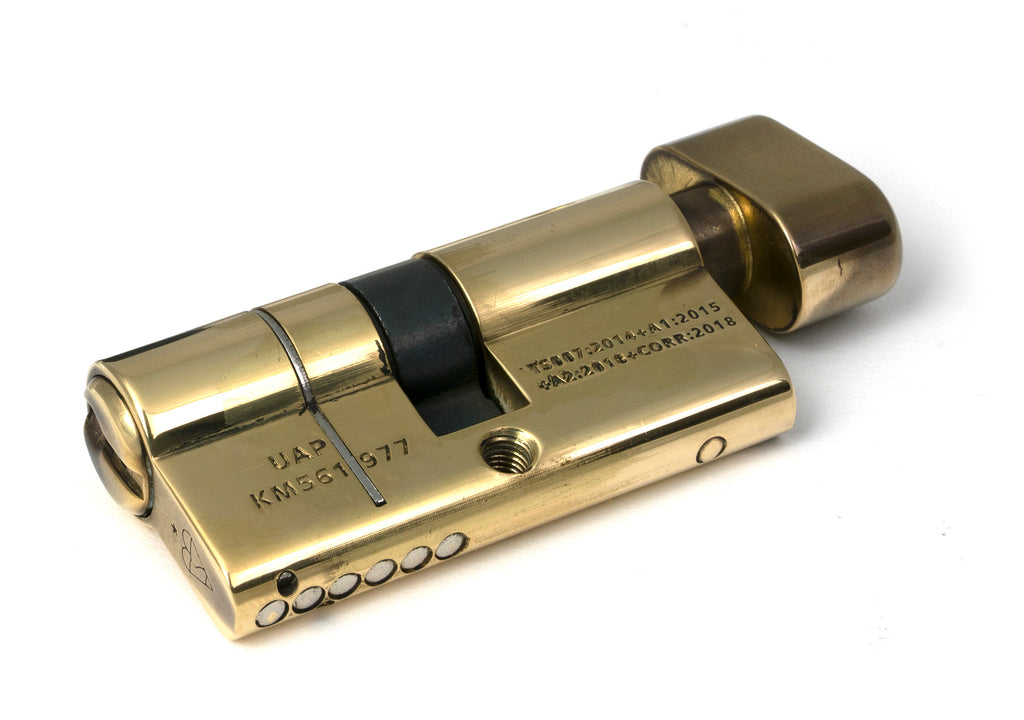 From The Anvil's Aged Brass 5 Pin Euro Cylinder/Thumbturn