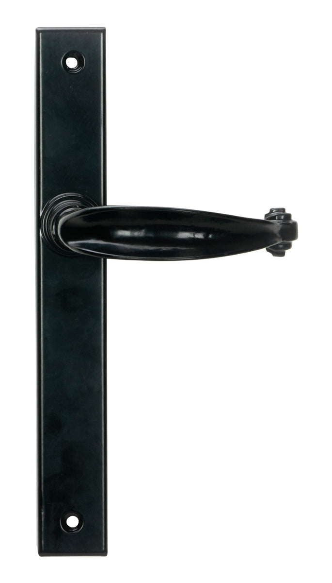 Black Cottage Slimline Lever Espag. Latch Set