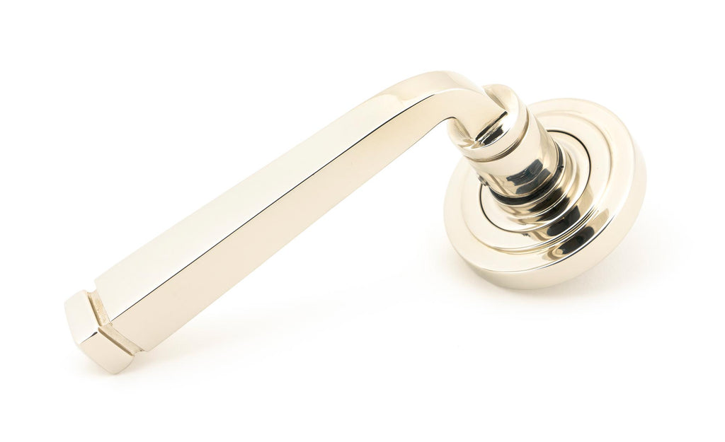 From The Anvil's Polished Nickel Avon Round Lever on Rose Set (Unsprung)