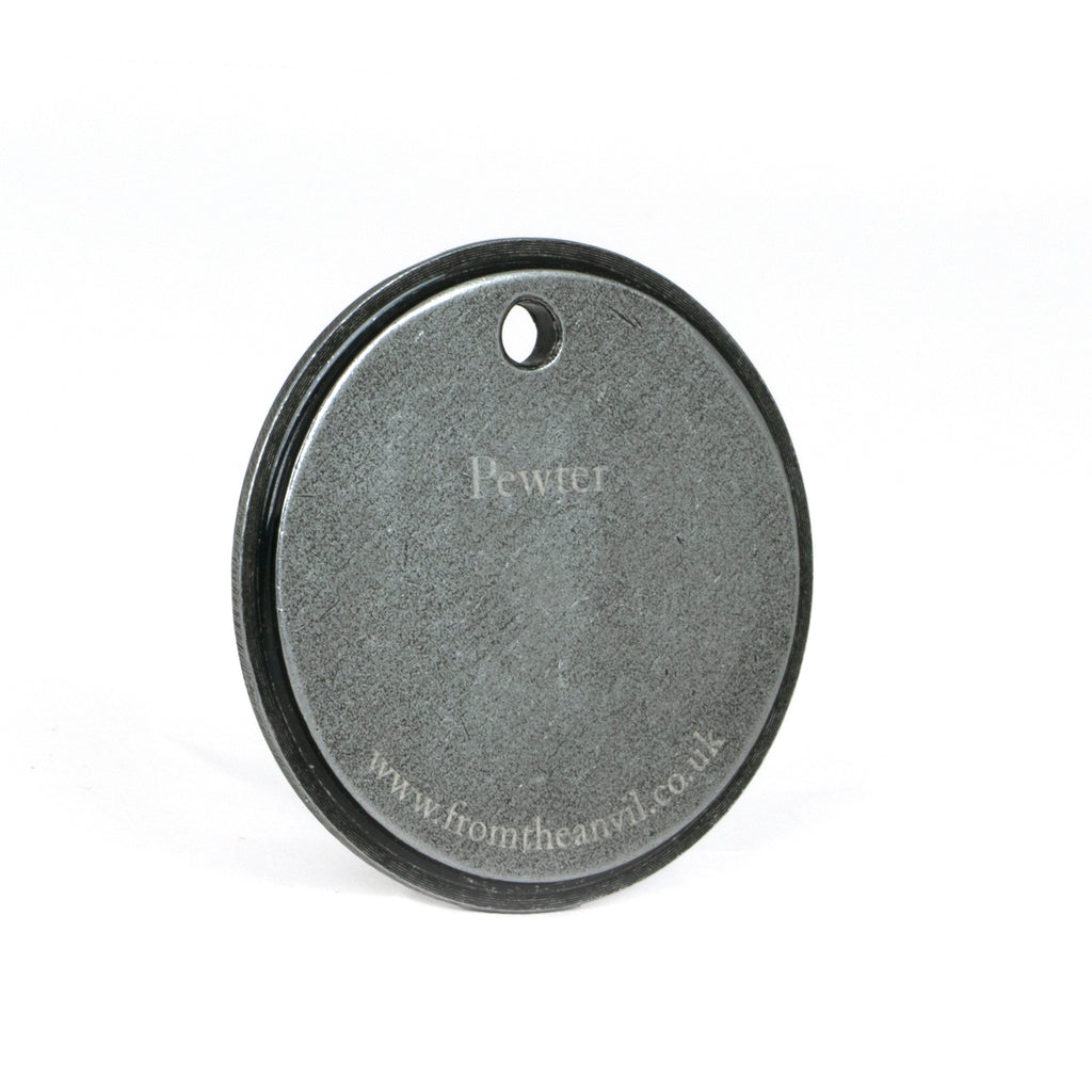 White background image of From The Anvil's Pewter finish swatch
