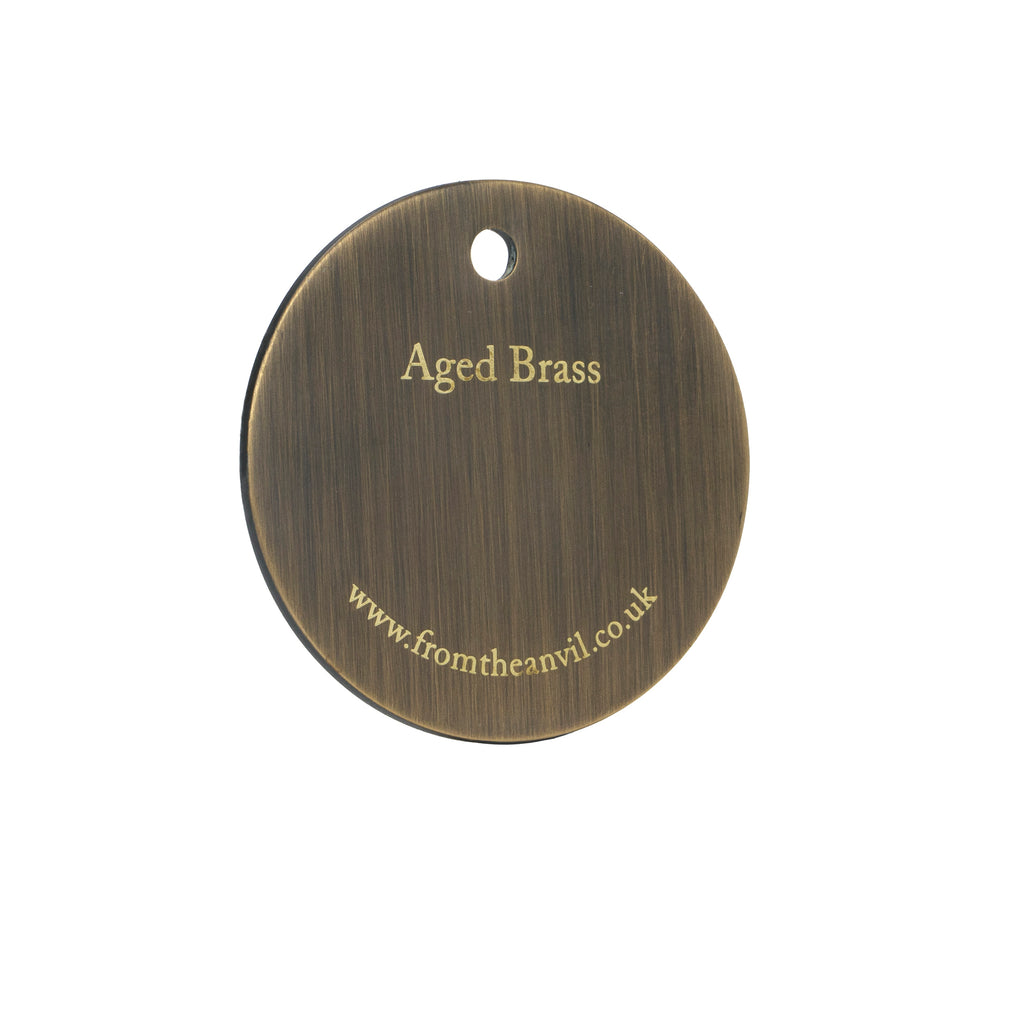 White background image of From The Anvil's Aged Brass finish swatch