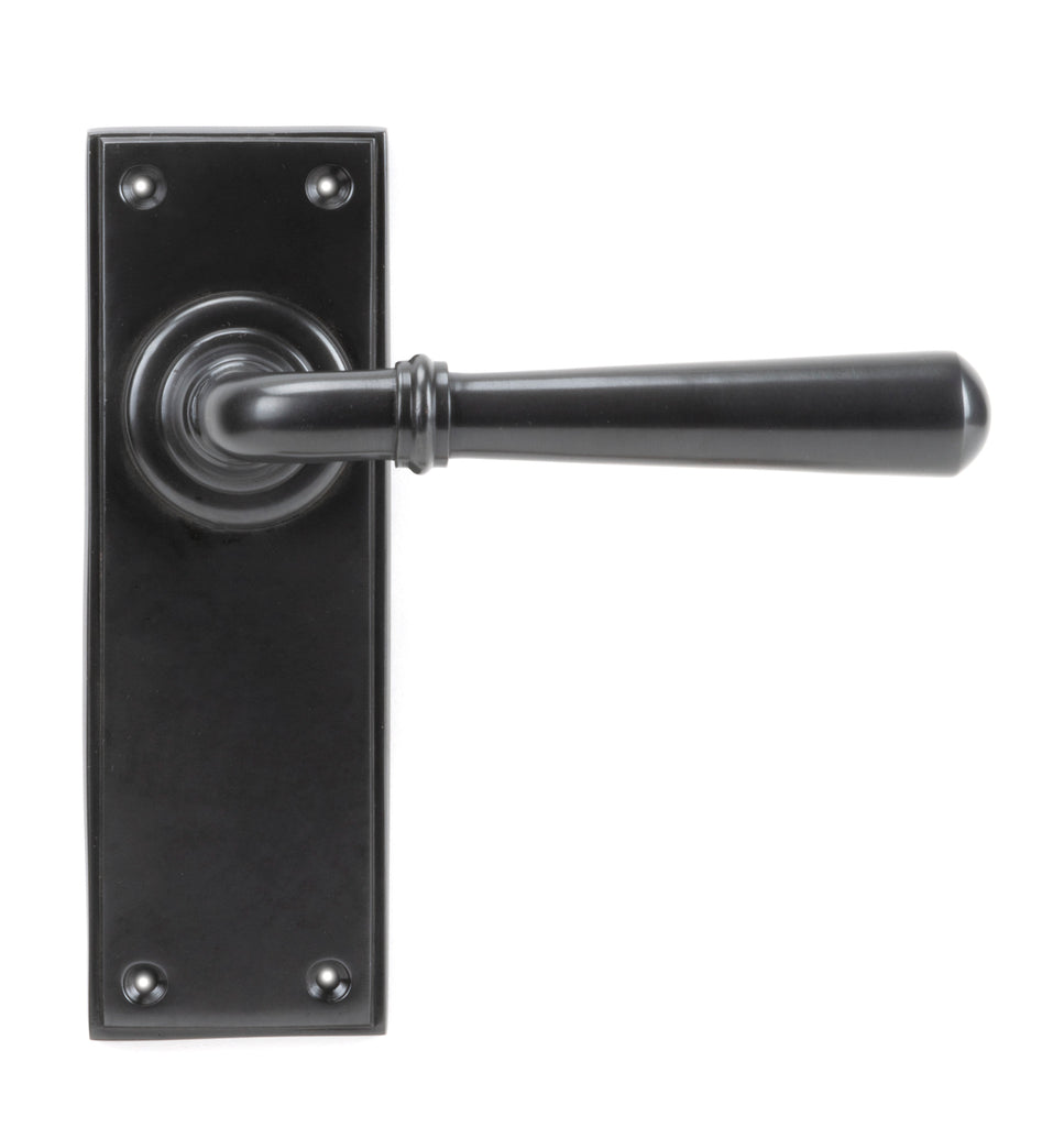 From The Anvil's Aged Bronze Newbury Lever Latch Set