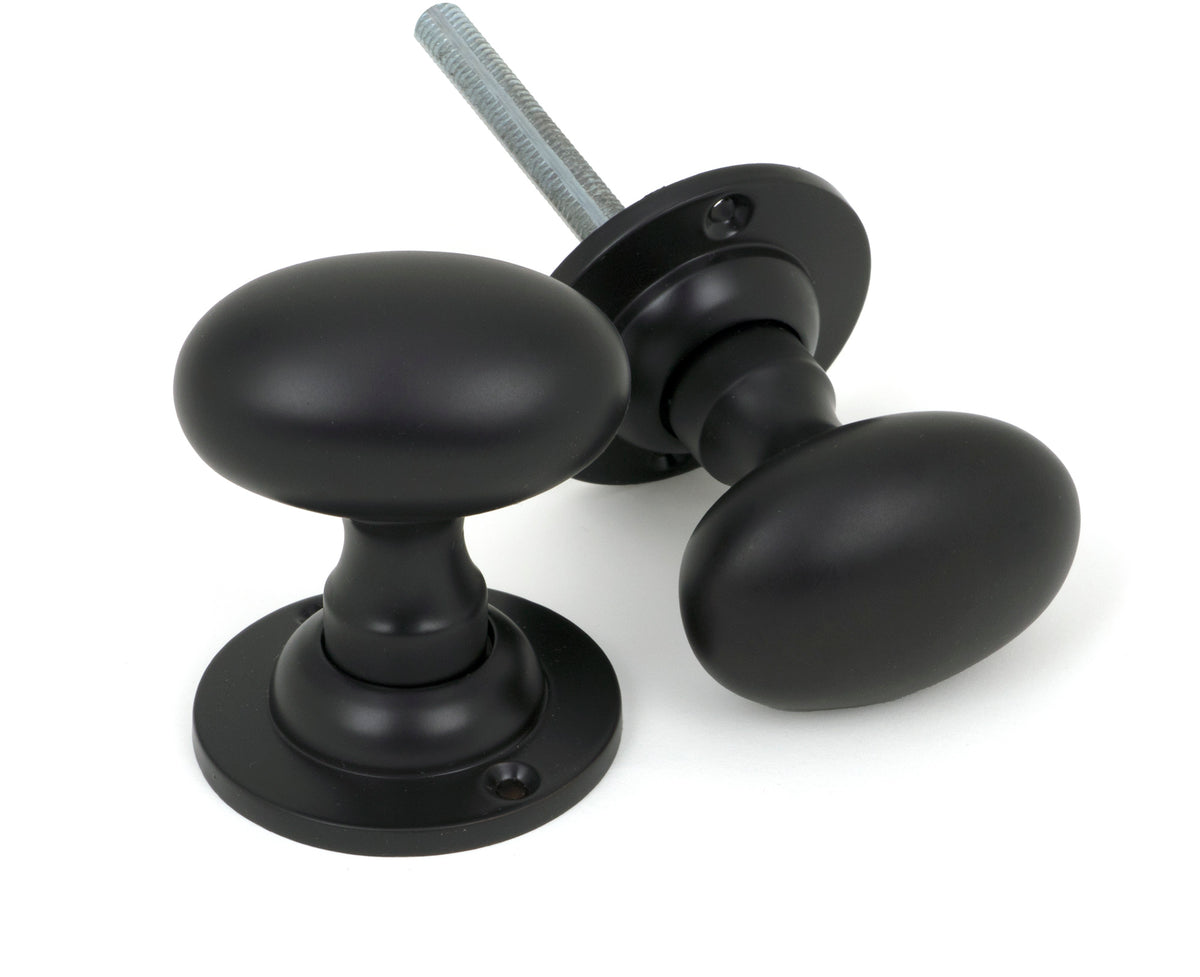 Aged Bronze Oval Mortice/Rim Knob Set