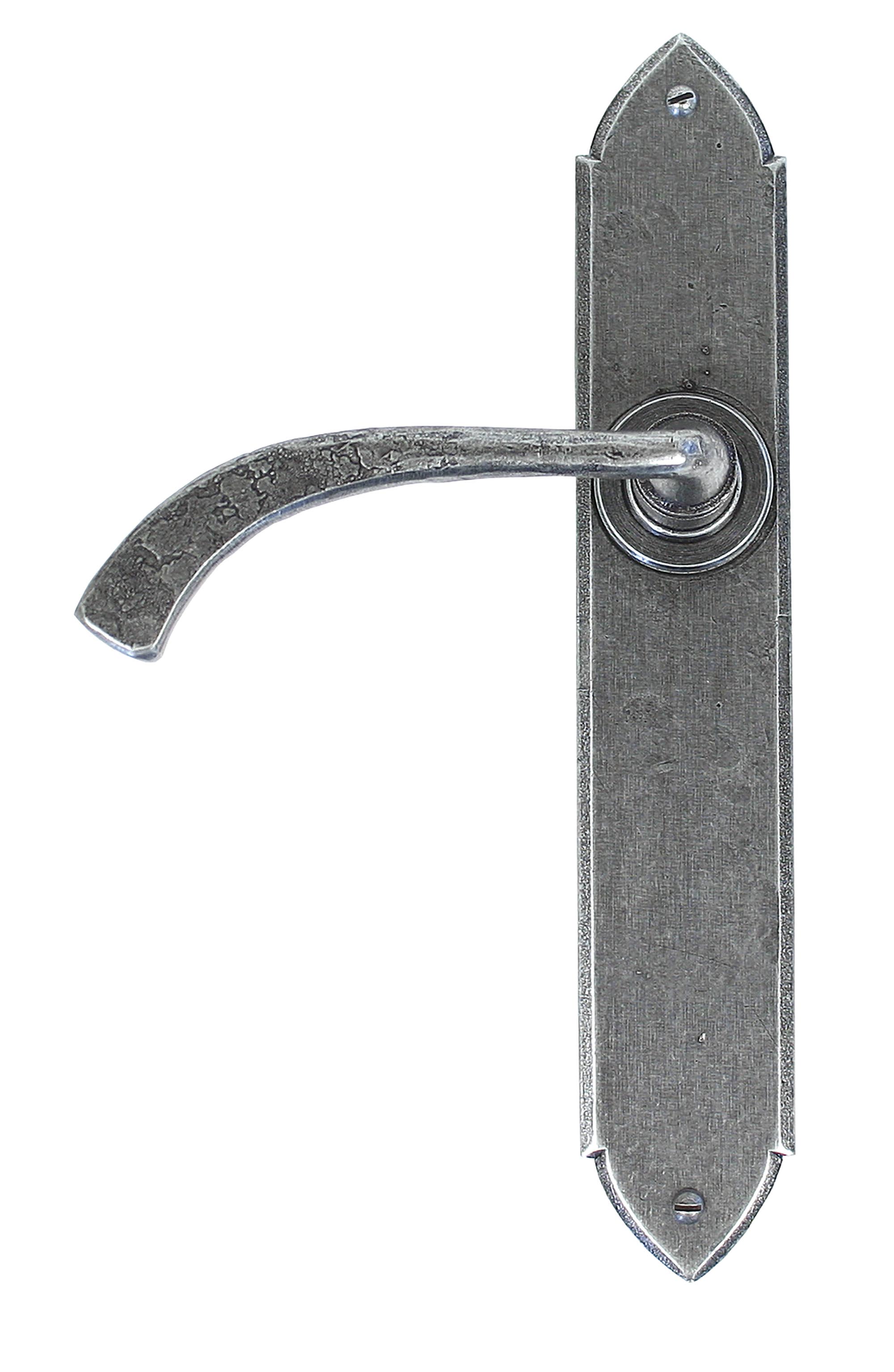 FTA 33635 PEWTER GOTHIC CURVED SPRUNG LEVER LATCH SET