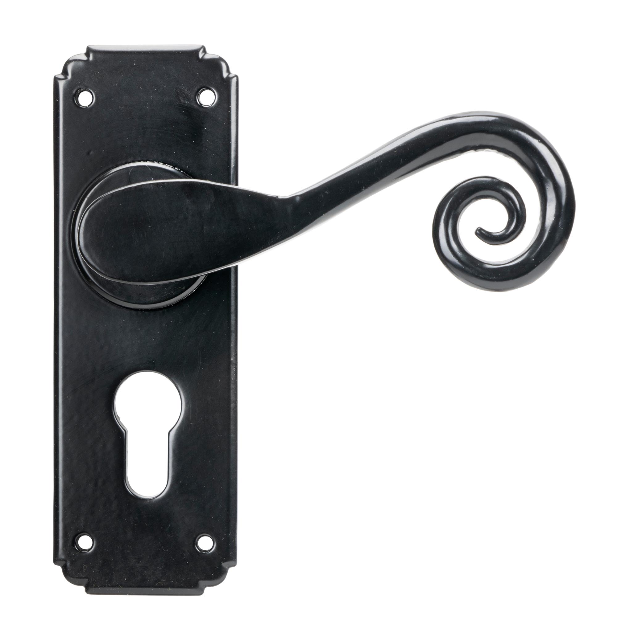 Black Monkeytail Lever Euro Lock Set