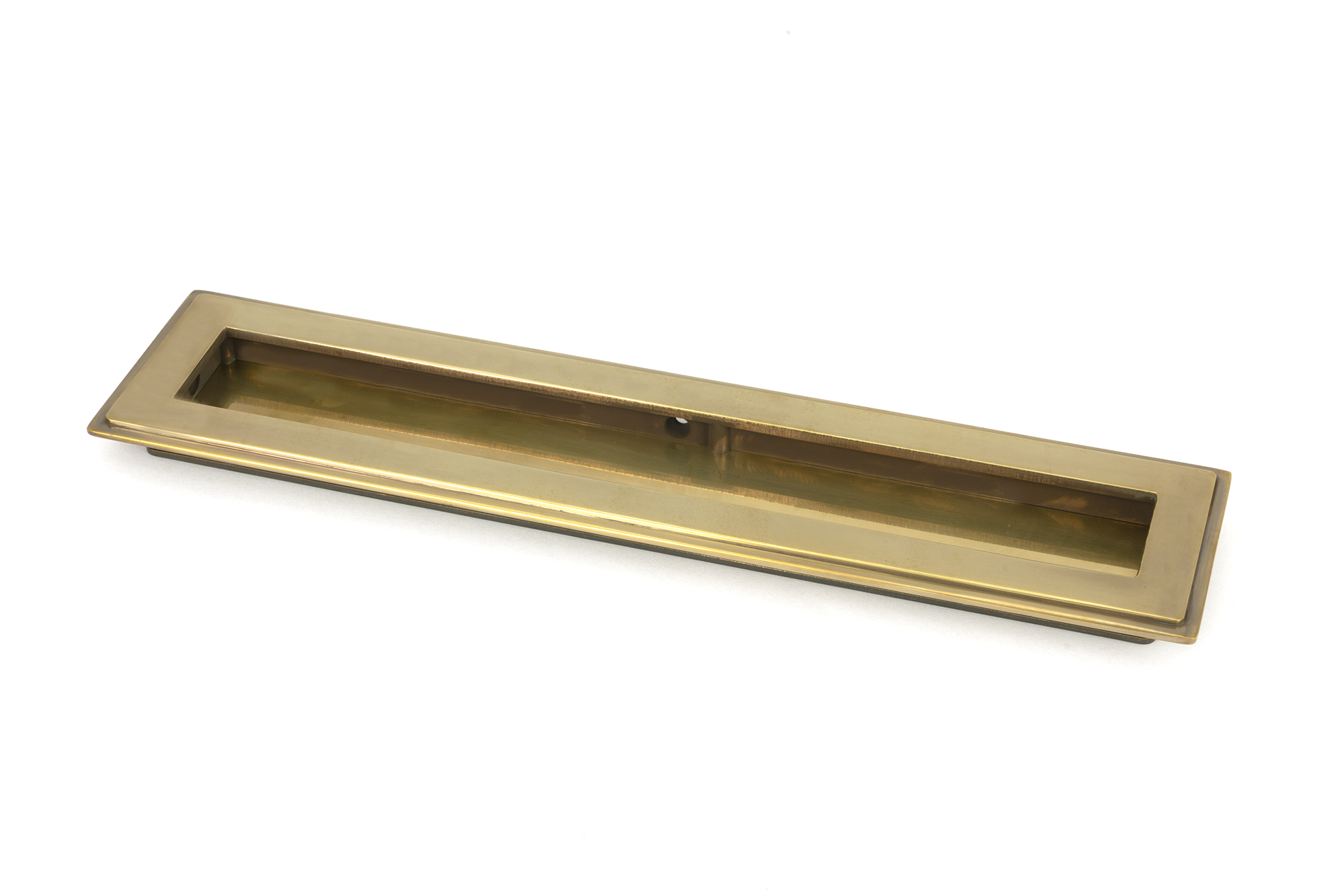 Aged Brass 250mm Art Deco Rectangular Pull