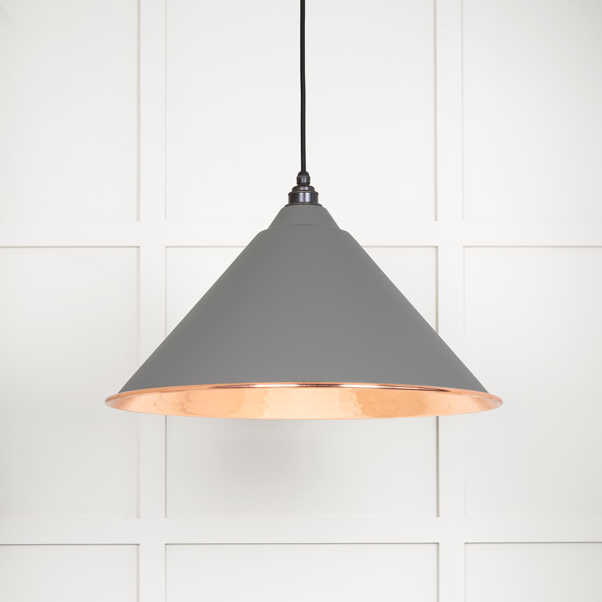 Hammered Copper Hockley Pendant in Bluff