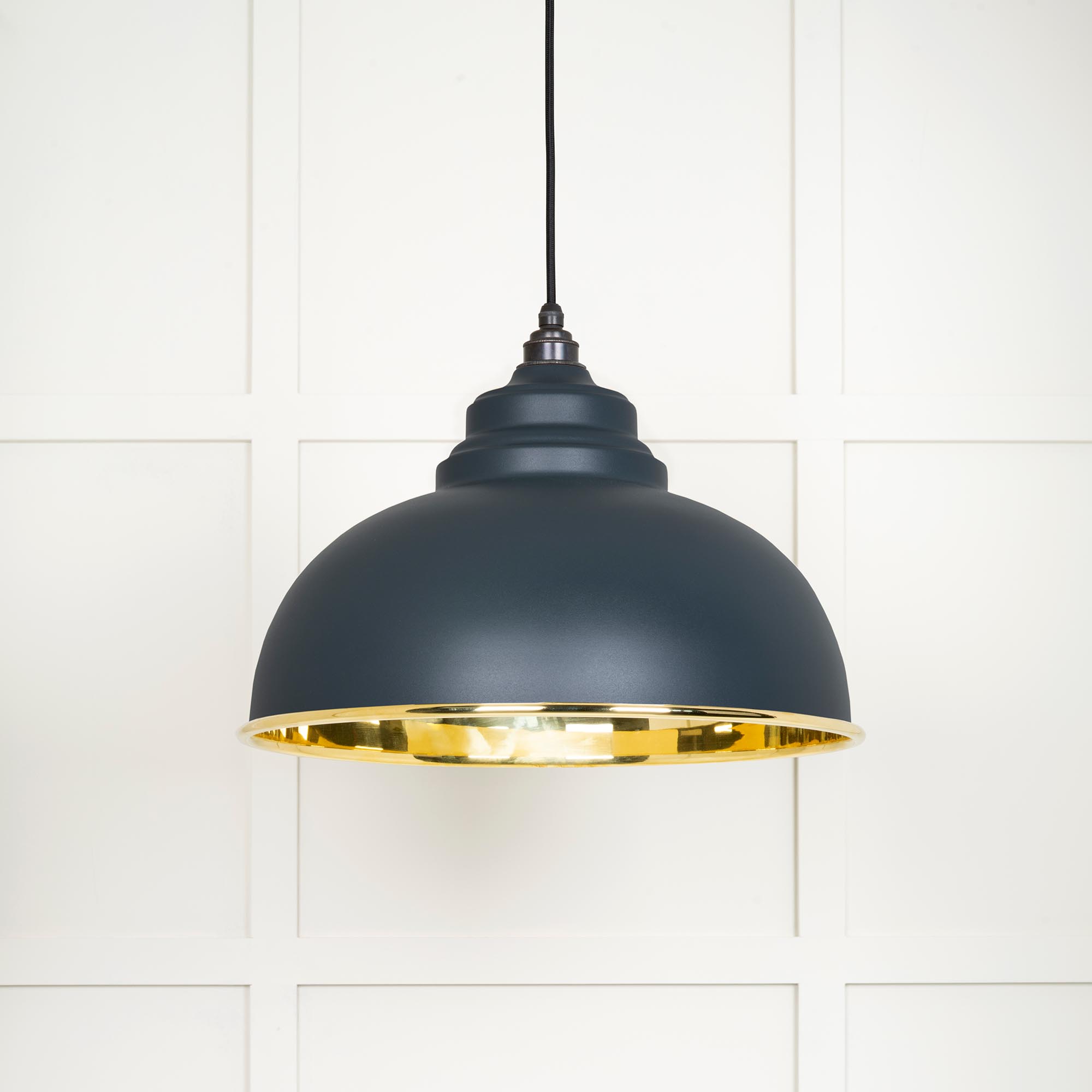 Smooth Brass Harborne Pendant in Soot