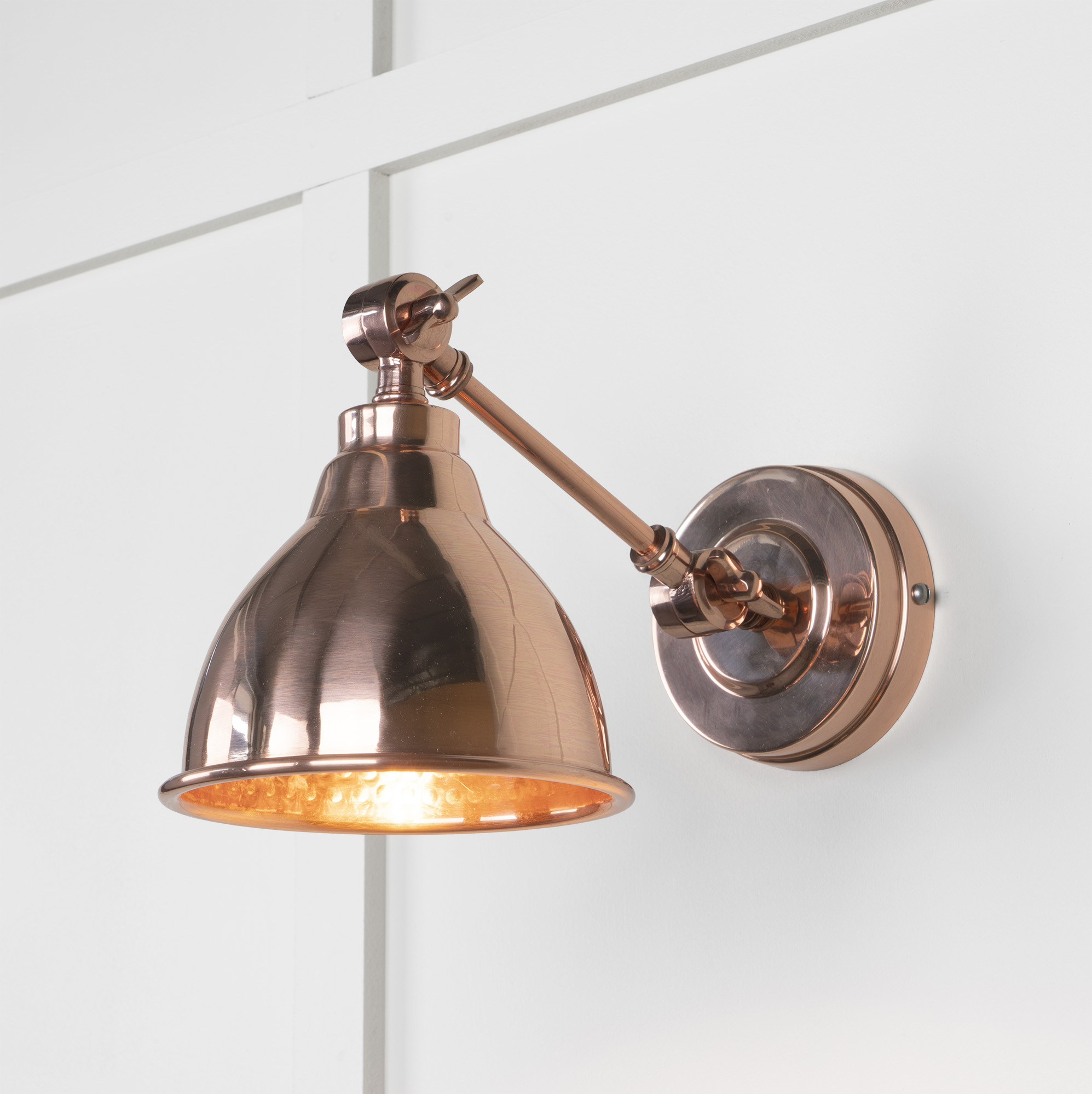 Hammered Copper Brindley Wall Light