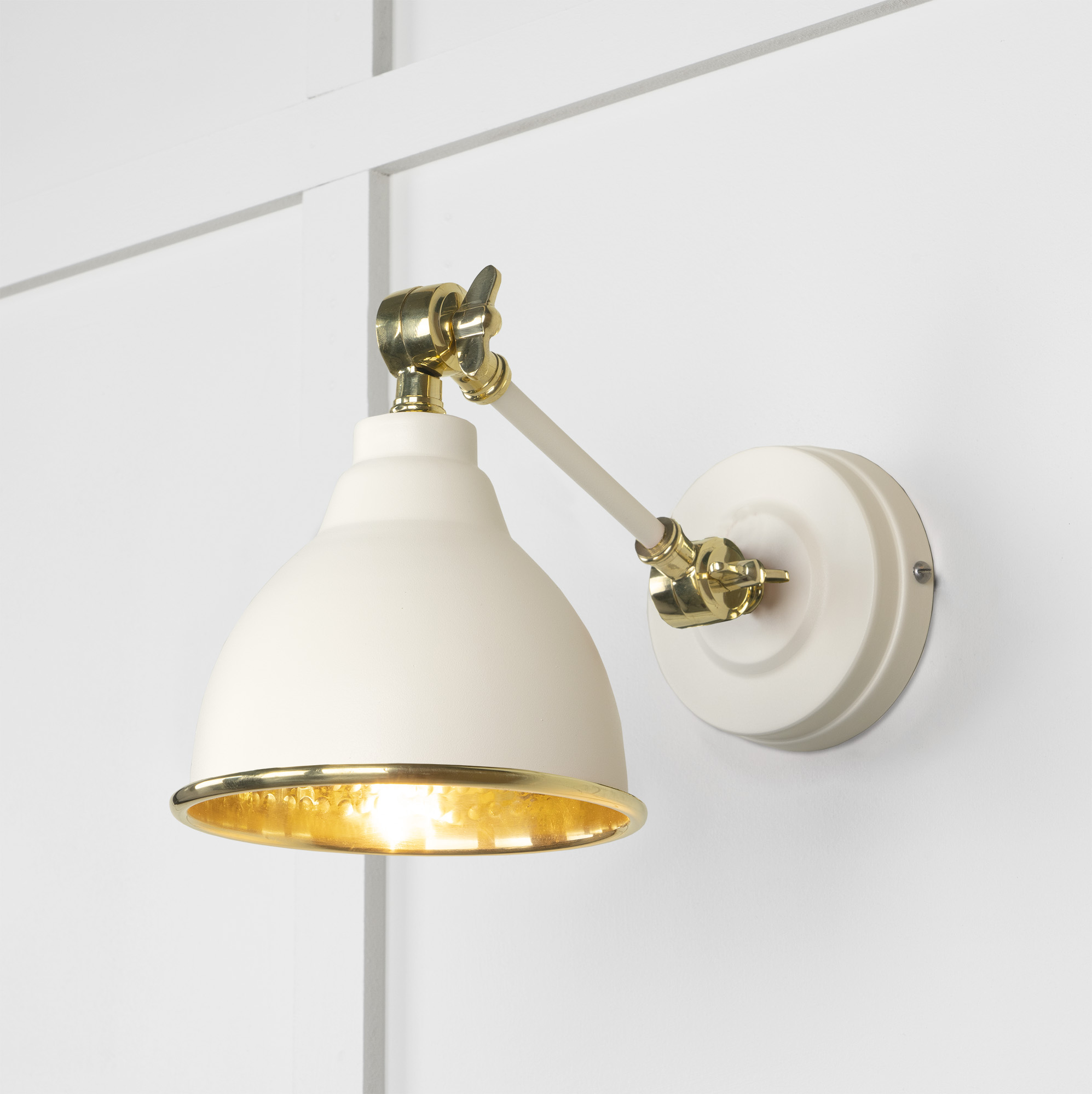 Hammered Brass Brindley Wall Light in Teasel