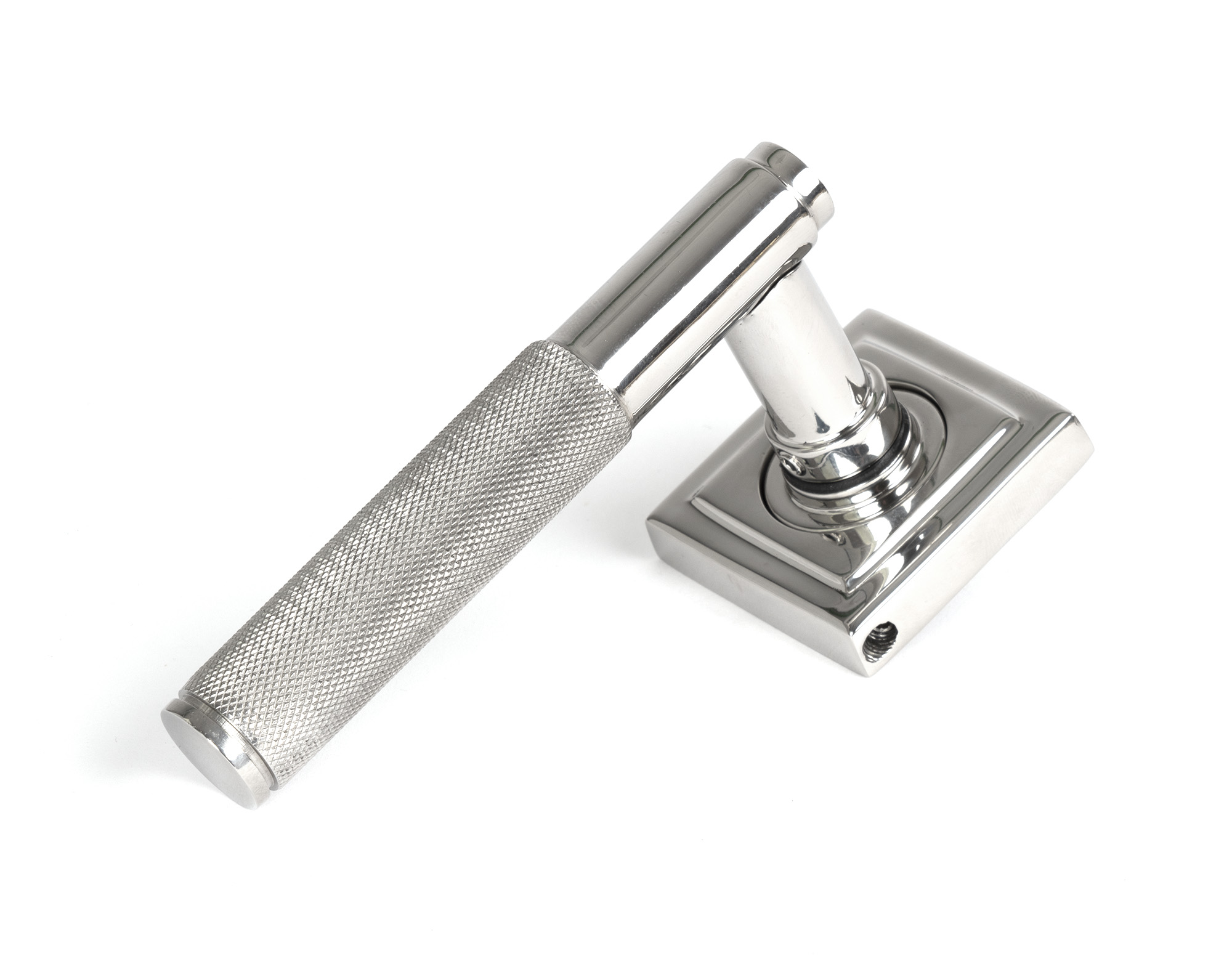 Polished Marine SS (316) Brompton Lever on Rose Set (Square) - Unsprung