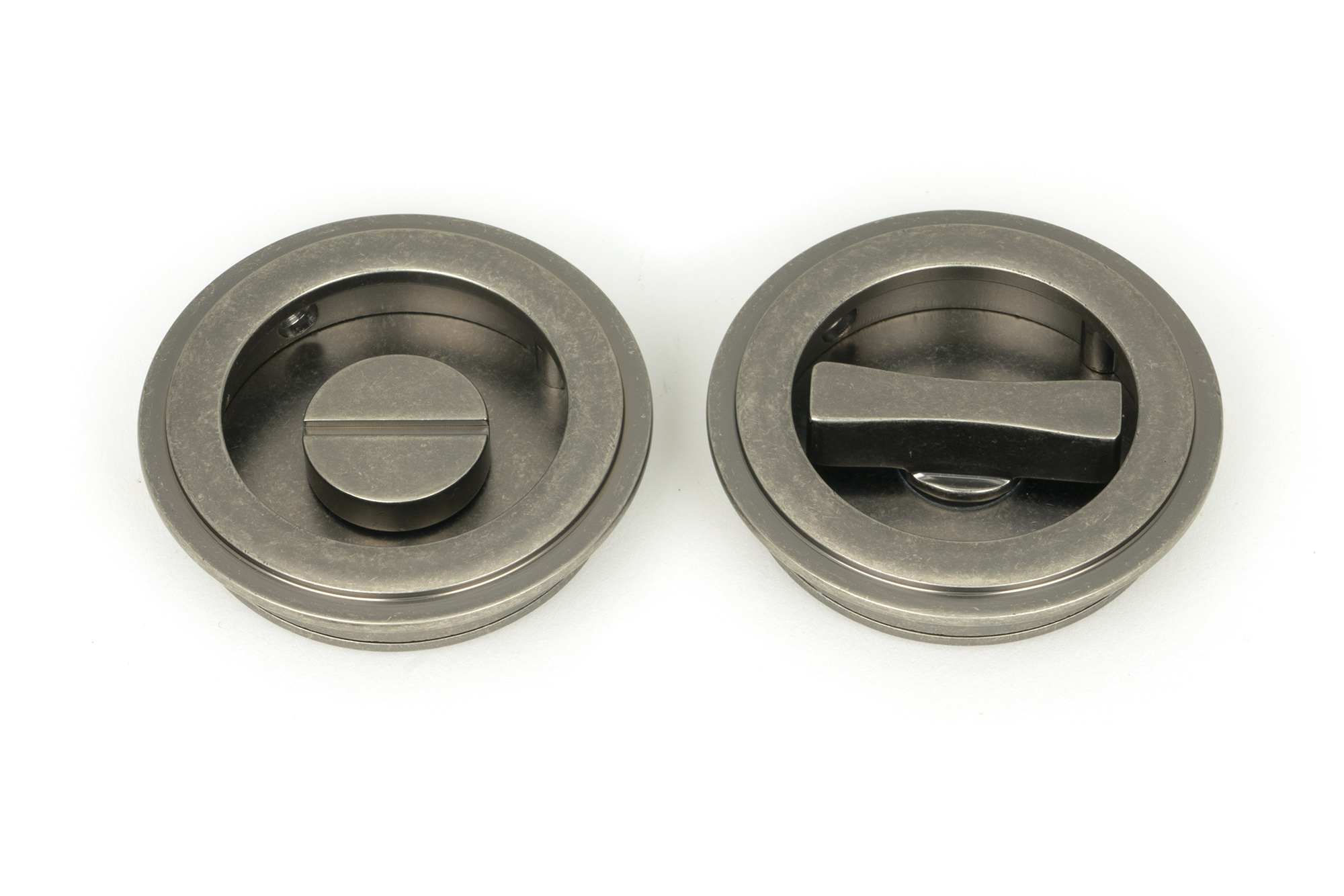 FTA 50182 PEWTER 60MM ART DECO ROUND PULL - PRIVACY SET