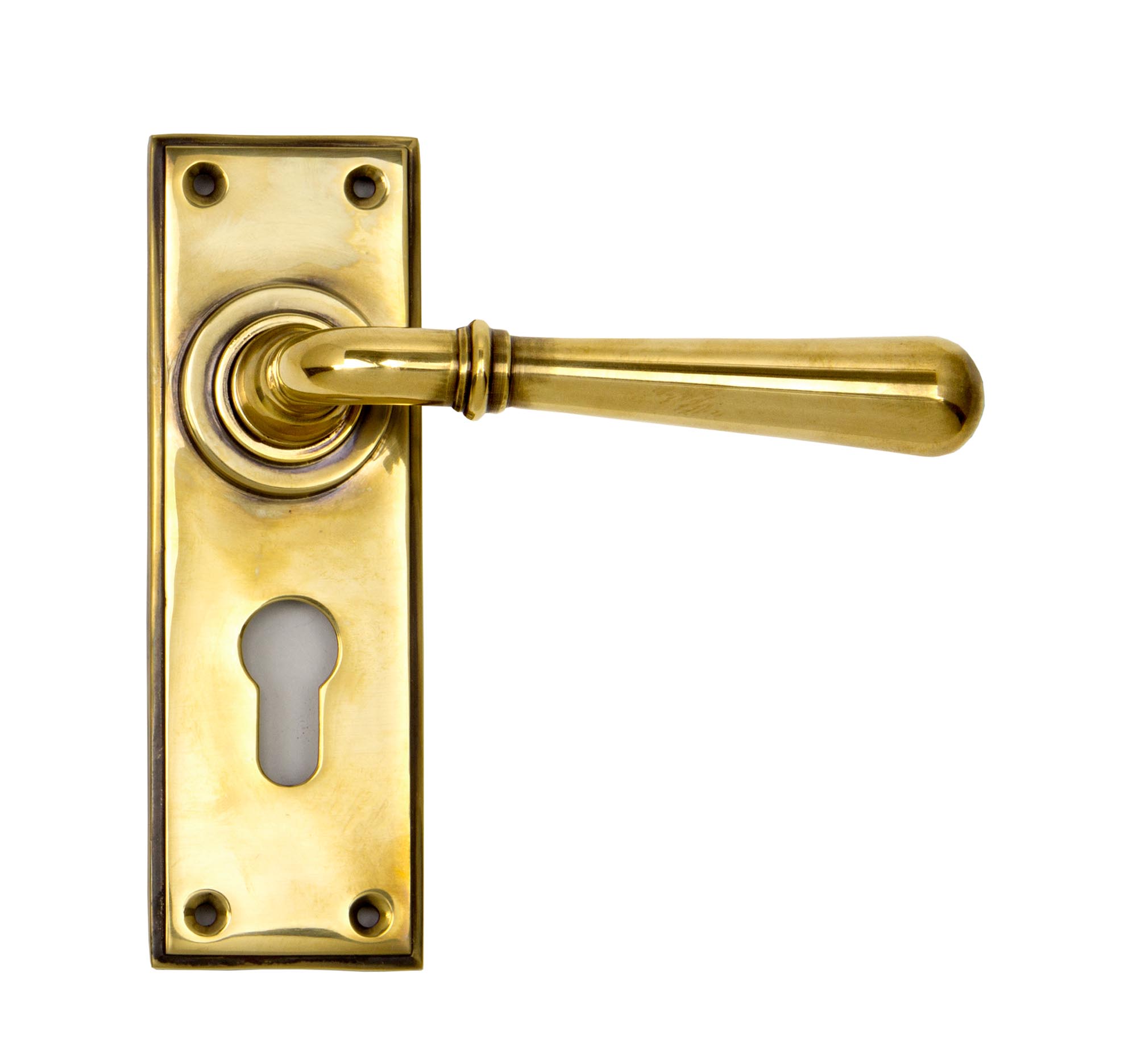 Aged Brass Newbury Lever Euro Lock Set